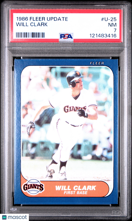 1986 Fleer Update Will Clark #U-25 PSA 7