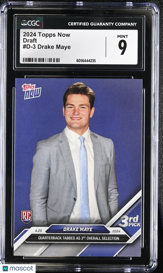 2024 Topps Now Drake Maye #D-3 Draft CGC 9
