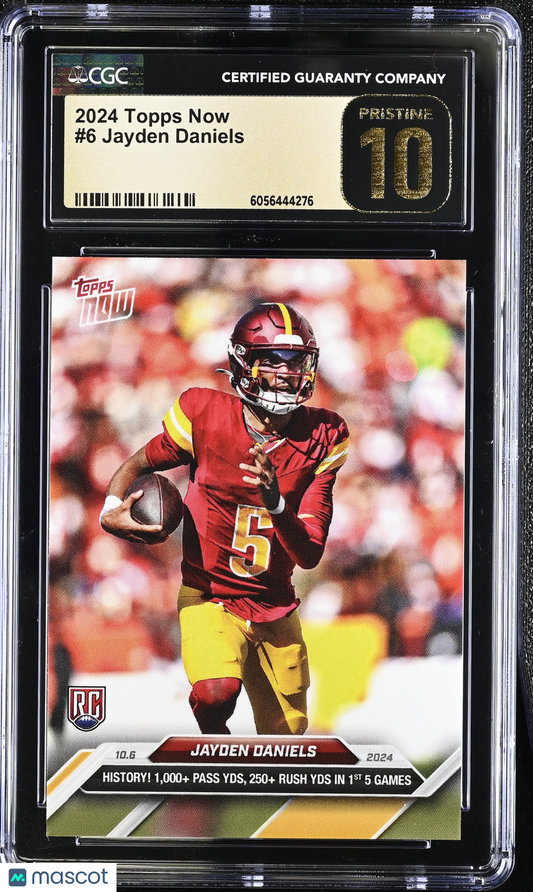 2024 Topps Now Jayden Daniels #6 CGC 10 Pristine Black Label