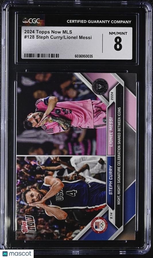 2024 Topps Now MLS Steph Curry/Lionel Messi #128 CGC 8