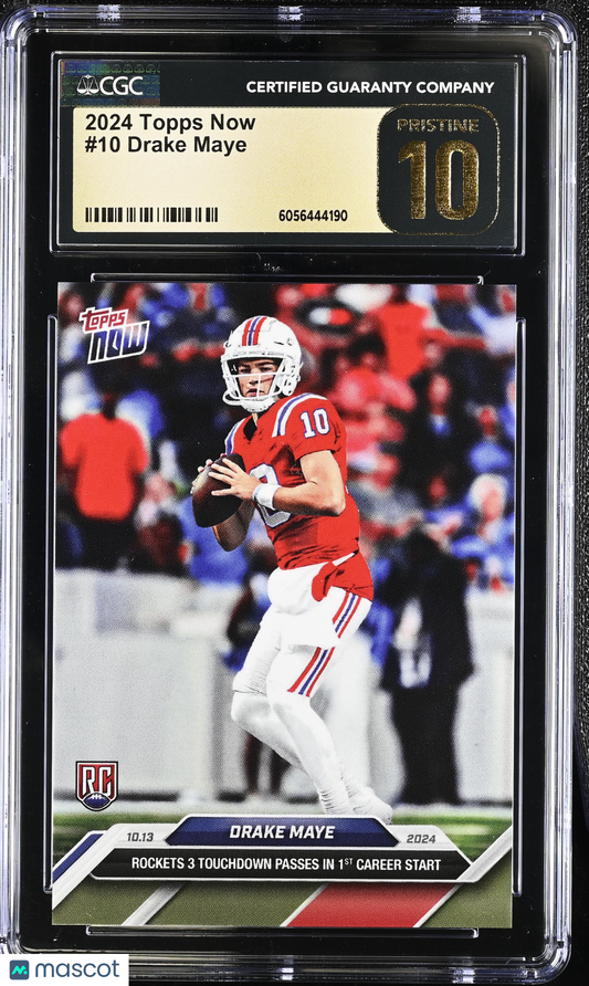 2024 Topps Now Drake Maye #10 CGC 10 Pristine Black Label