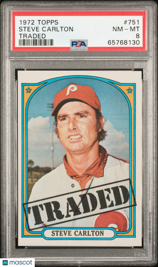 1972 Topps Steve Carlton #751 Traded PSA 8
