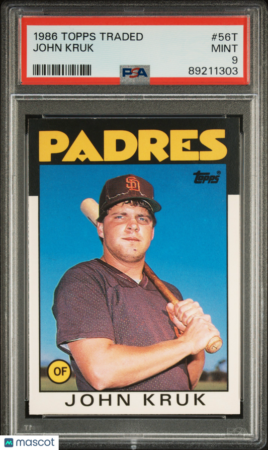 1986 Topps Traded John Kruk #56T PSA 9