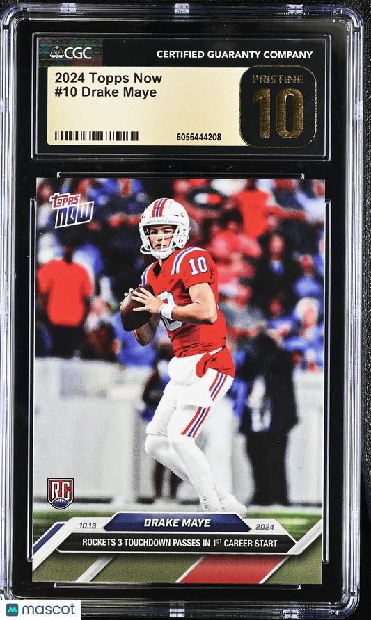 2024 Topps Now Drake Maye #10 CGC 10 Pristine Black Label