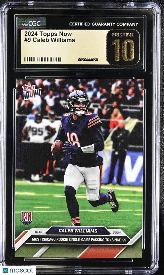 2024 Topps Now Caleb Williams #9 CGC 10 Pristine Black Label
