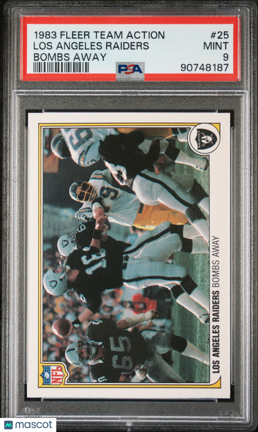 1983 Fleer Team Action Los Angeles Raiders #25 Bombs Away PSA 9