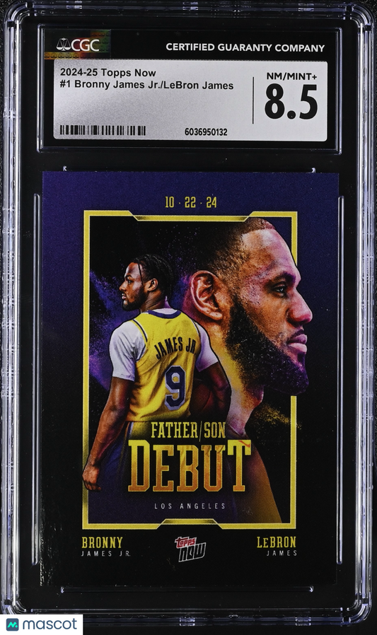 2024-25 Topps Now Bronny James Jr./LeBron James #1 CGC 8.5