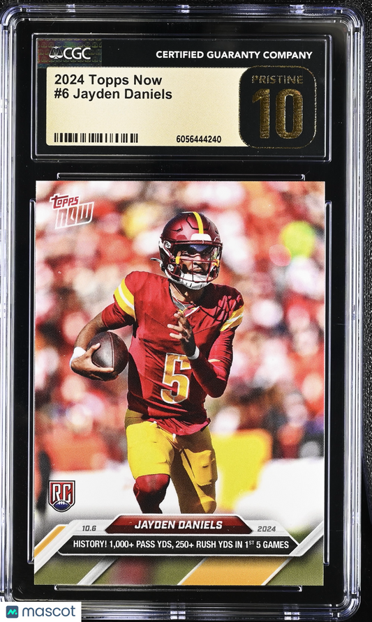 2024 Topps Now Jayden Daniels #6 CGC 10 Pristine Black Label
