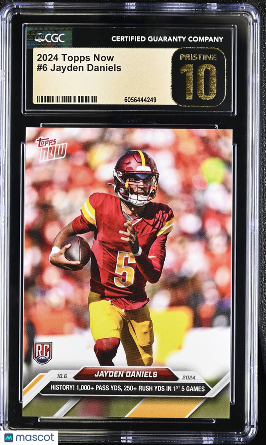 2024 Topps Now Jayden Daniels #6 CGC 10 Pristine Black Label
