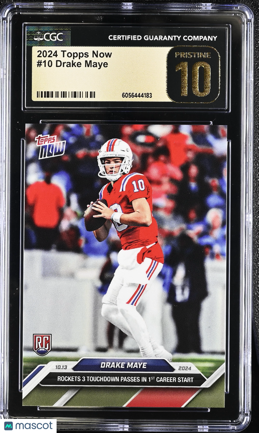 2024 Topps Now Drake Maye #10 CGC 10 Pristine Black Label