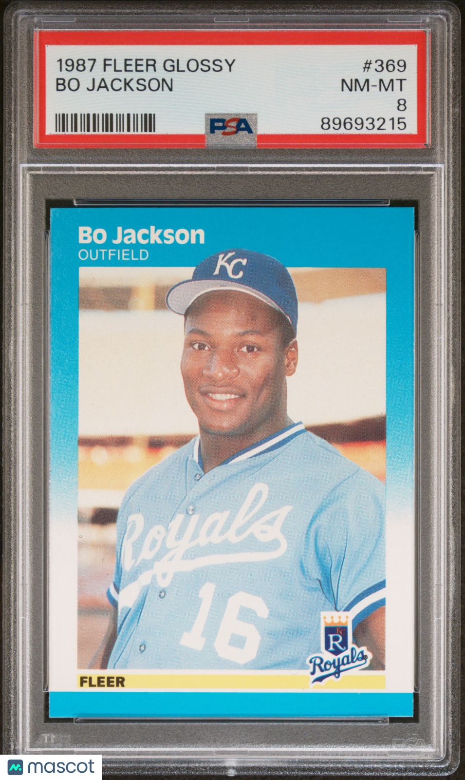 1987 Fleer Glossy Bo Jackson #369 PSA 8