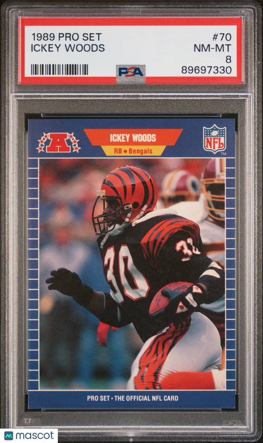 1989 Pro Set Ickey Woods #70 PSA 8