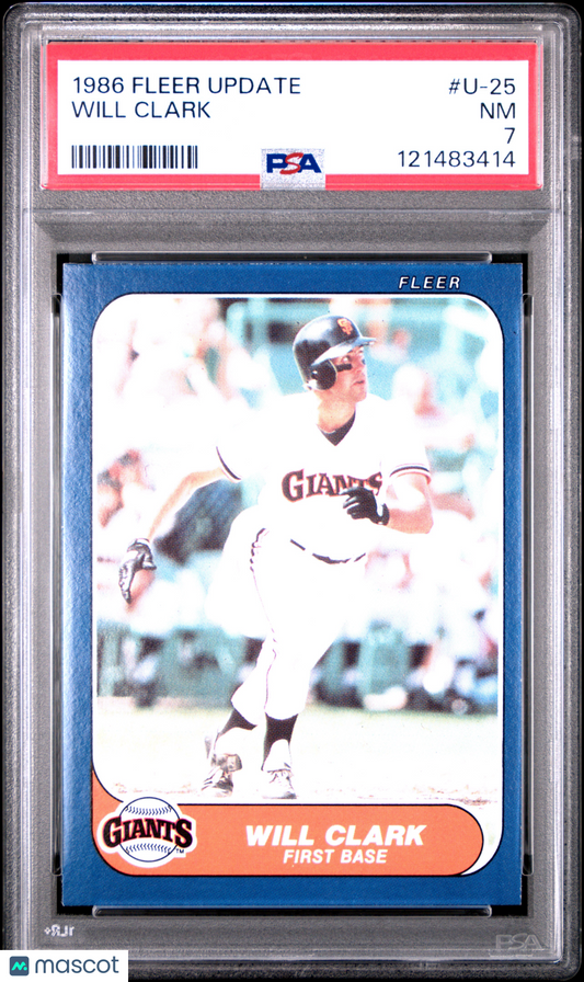 1986 Fleer Update Will Clark #U-25 PSA 7
