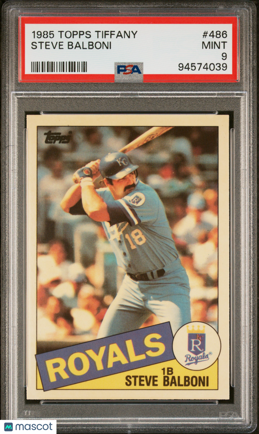 1985 Topps Tiffany Steve Balboni #486 PSA 9