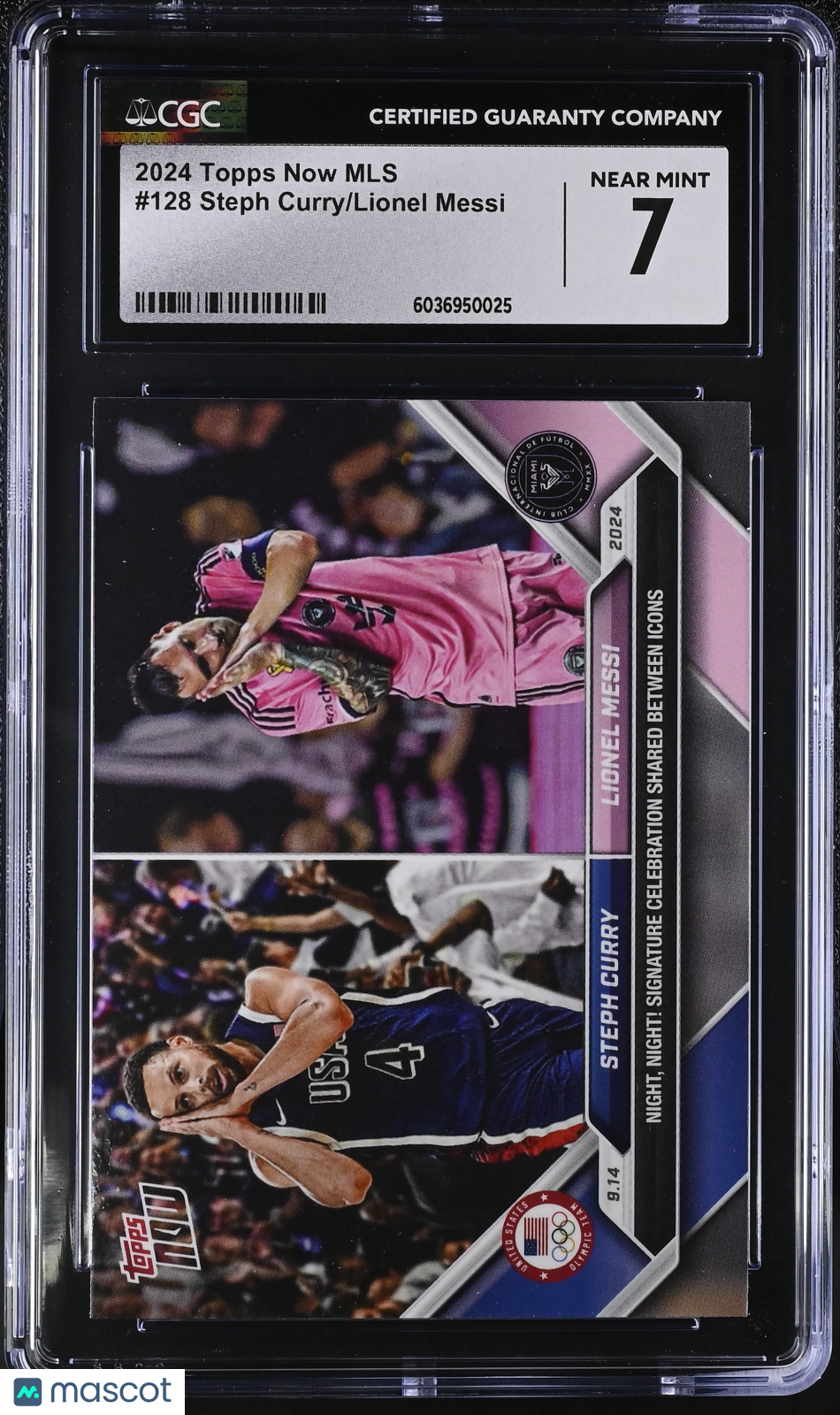 2024 Topps Now MLS Steph Curry/Lionel Messi #128 CGC 7