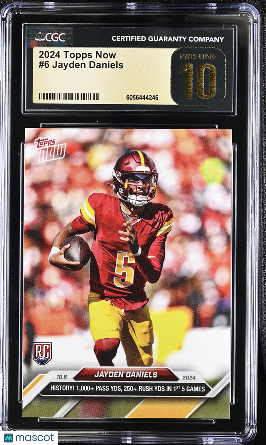 2024 Topps Now Jayden Daniels #6 CGC 10 Pristine Black Label