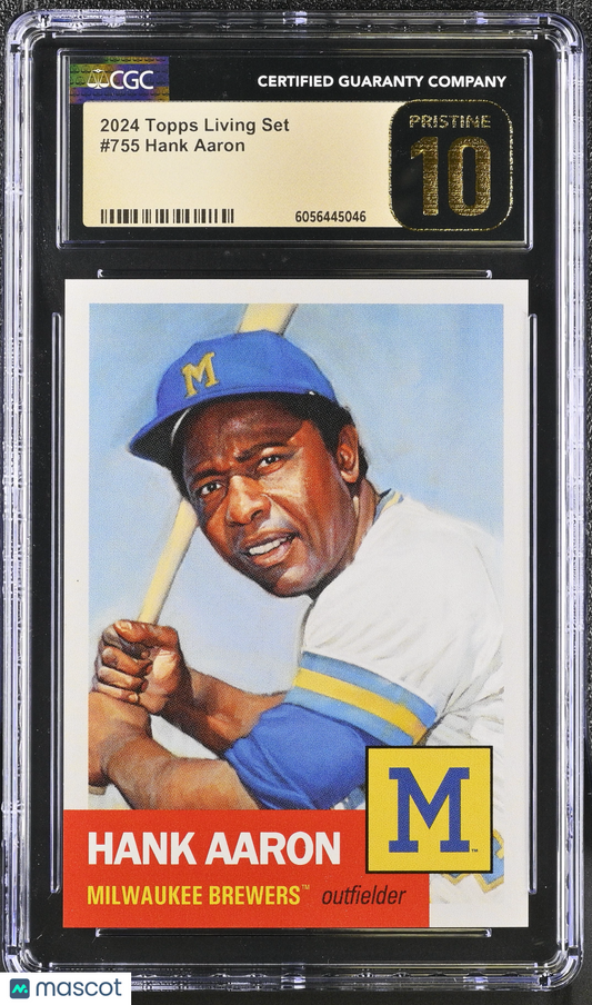 2024 Topps Living Set Hank Aaron #755 CGC 10 Pristine Black Label