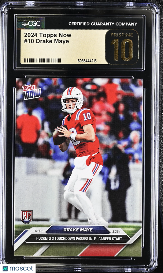 2024 Topps Now Drake Maye #10 CGC 10 Pristine Black Label