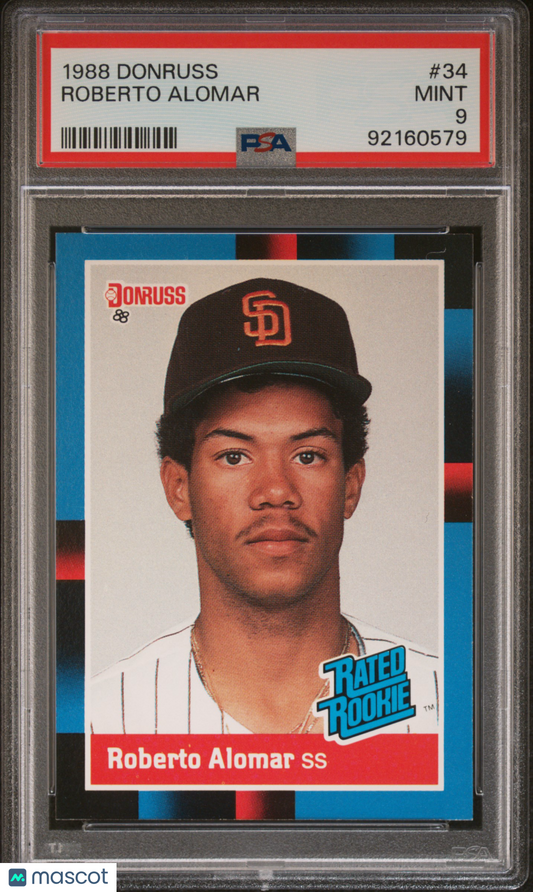 1988 Donruss Roberto Alomar #34 PSA 9