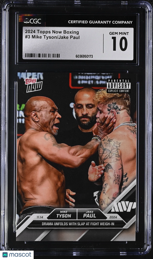 2024 Topps Now Boxing Mike Tyson/Jake Paul #3 CGC 10
