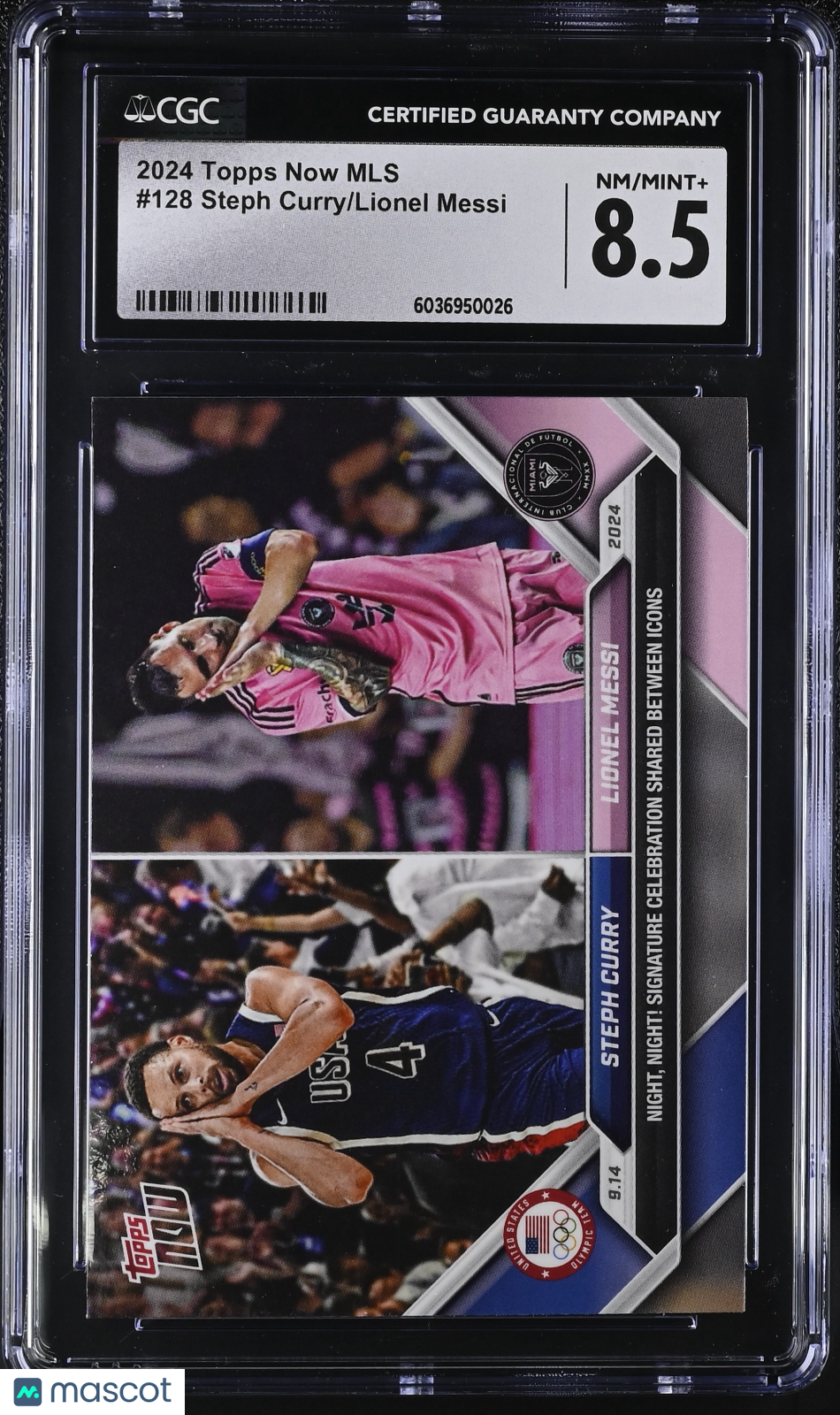 2024 Topps Now MLS Steph Curry/Lionel Messi #128 CGC 8.5