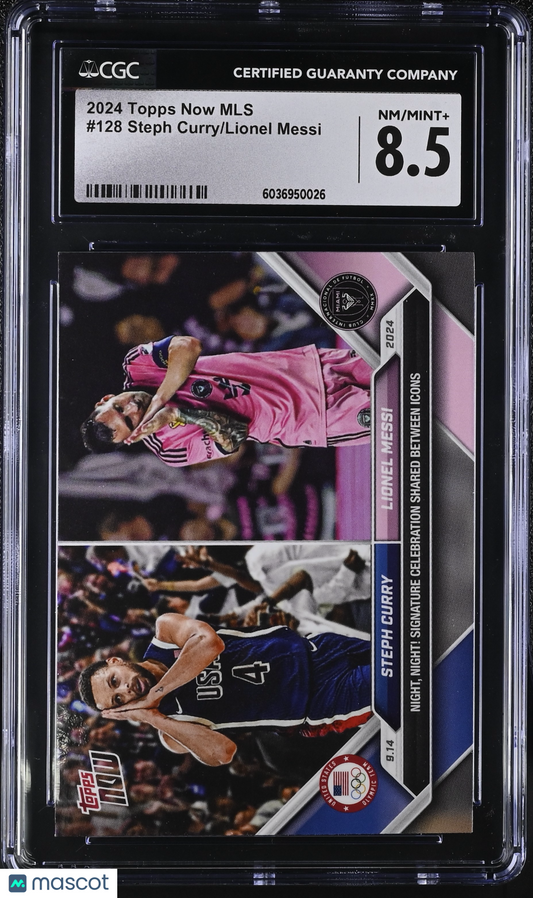 2024 Topps Now MLS Steph Curry/Lionel Messi #128 CGC 8.5