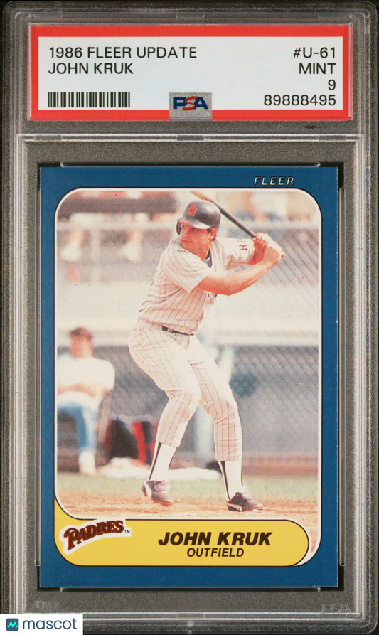 1986 Fleer Update John Kruk #U-61 PSA 9