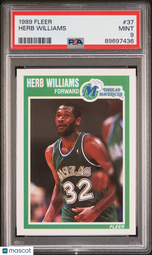 1989 Fleer Herb Williams #37 PSA 9