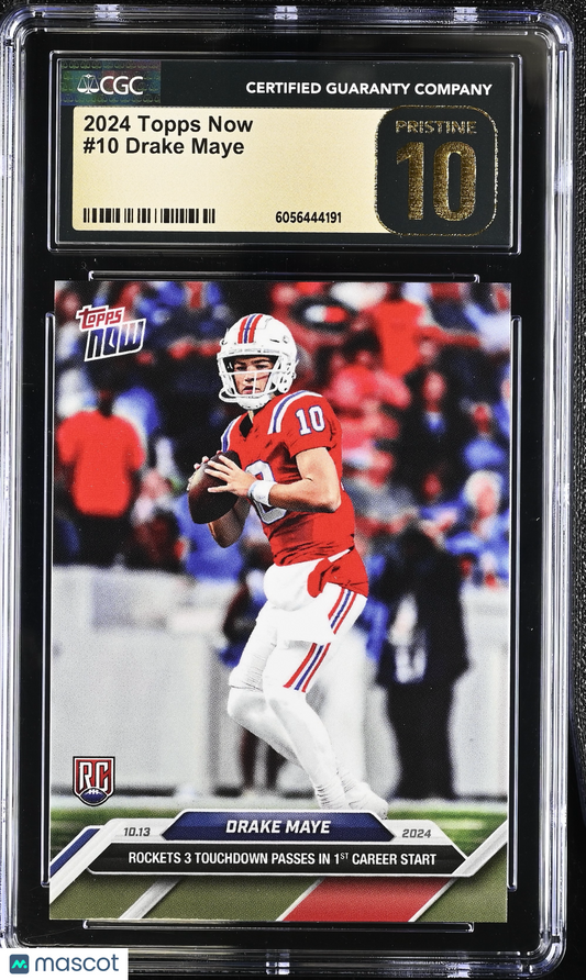 2024 Topps Now Drake Maye #10 CGC 10 Pristine Black Label