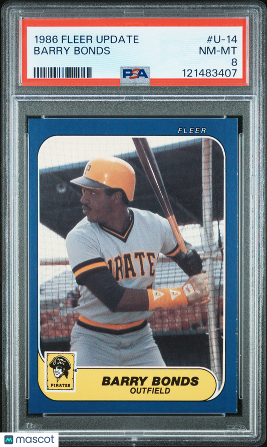 1986 Fleer Update Barry Bonds #U-14 PSA 8