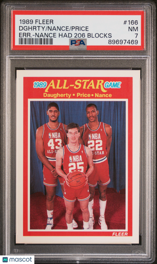 1989 Fleer Price Nance Dghrty #166 PSA 7