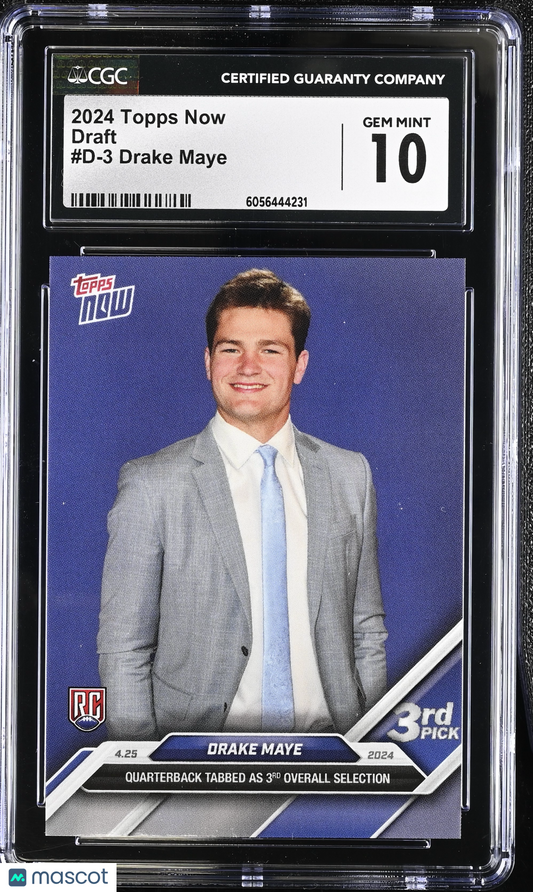 2024 Topps Now Drake Maye #D-3 Draft CGC 10