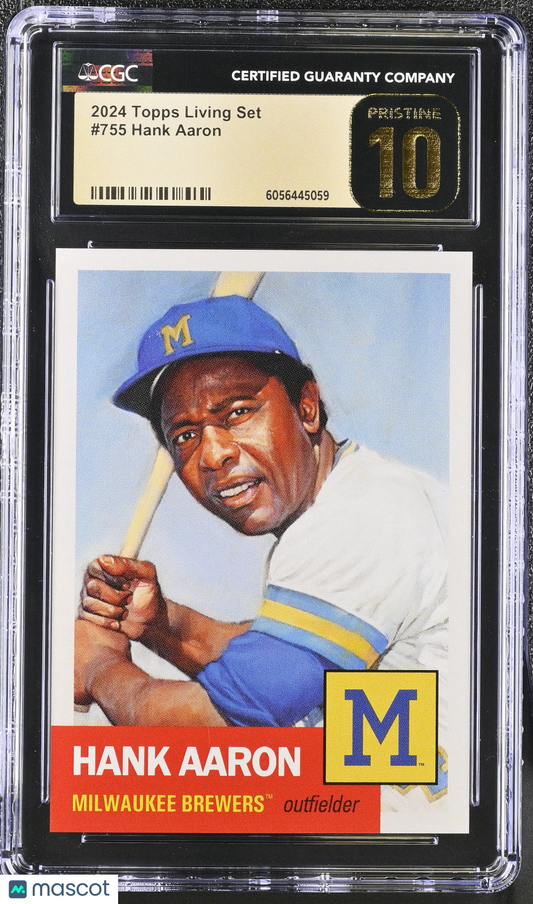 2024 Topps Living Set Hank Aaron #755 CGC 10 Pristine Black Label
