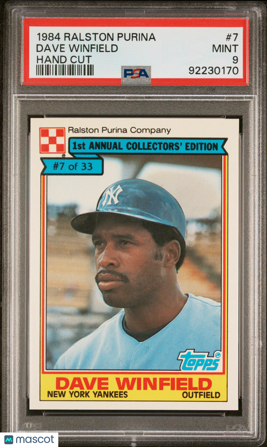 1984 Ralston Purina Hand Cut Dave Winfield #7 PSA 9