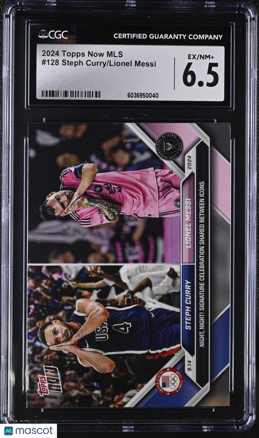 2024 Topps Now MLS Steph Curry/Lionel Messi #128 CGC 6.5