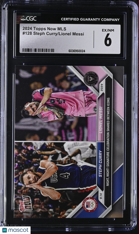2024 Topps Now MLS Steph Curry/Lionel Messi #128 CGC 6