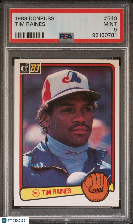 1983 Donruss Tim Raines #540 PSA 9