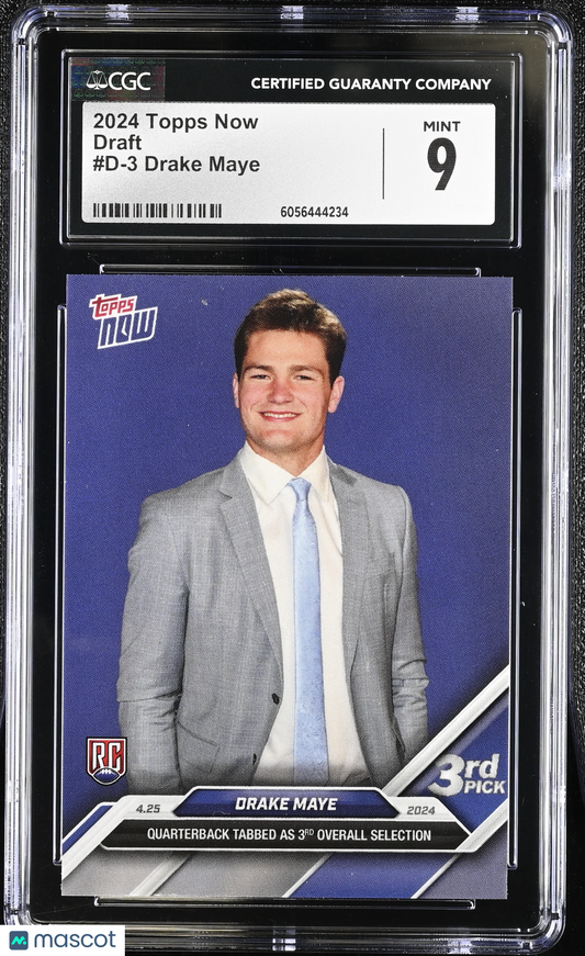 2024 Topps Now Drake Maye #D-3 Draft CGC 9
