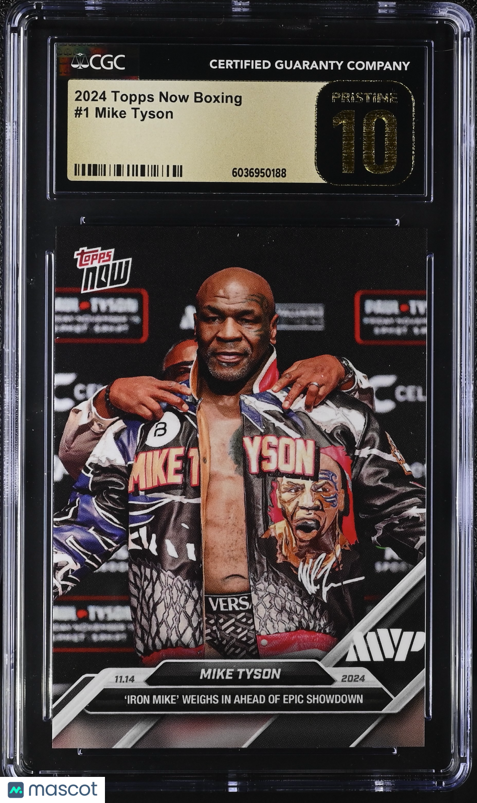 2024 Topps Now Boxing Mike Tyson #1 CGC Black Label Pristine 10