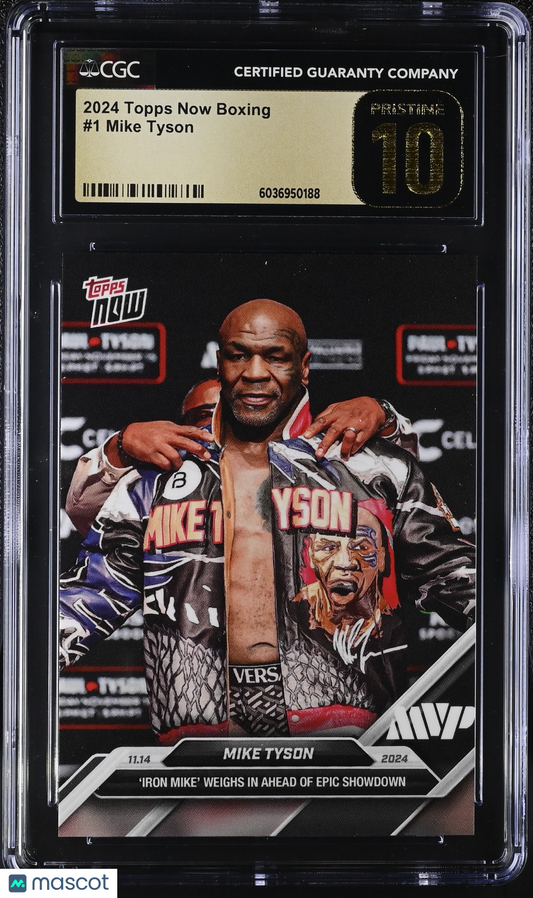 2024 Topps Now Boxing Mike Tyson #1 CGC Black Label Pristine 10