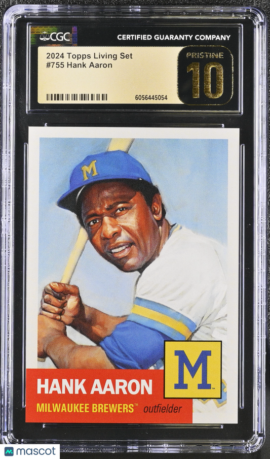 2024 Topps Living Set Hank Aaron #755 CGC 10 Pristine Black Label