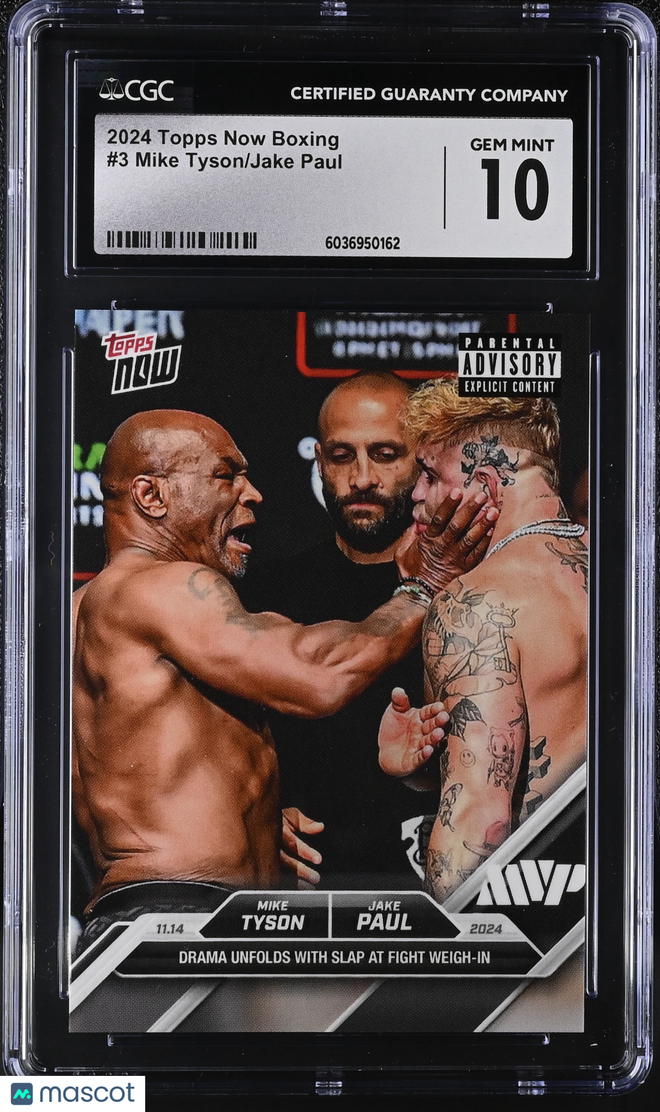2024 Topps Now Boxing Mike Tyson/Jake Paul #3 CGC 10